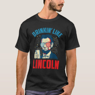 Camiseta Engraçado 4º de julho América Patriótica Bebendo C