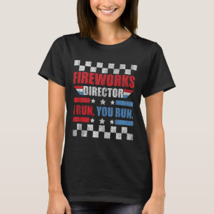 Camiseta Engraçado 4º De Julho Diretor De Fogos De Artifíci