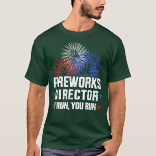 Camiseta Engraçado 4º de julho Diretor do Fireworks Eu o ad