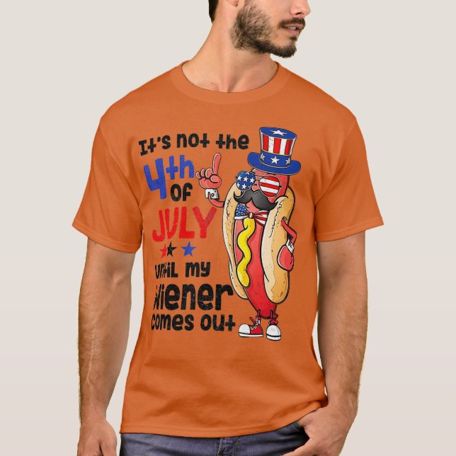 Camiseta Engraçado 4º de julho, ganhador de cachorro quente (Frente)