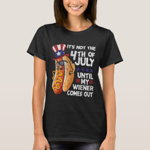 Camiseta Engraçado 4º De Julho O Quente-Canino Sai Do Par D