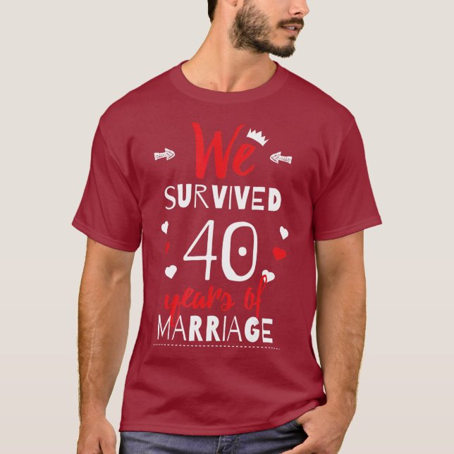 Camiseta Engraçado 40º    Aniversário de Casamento (Frente)