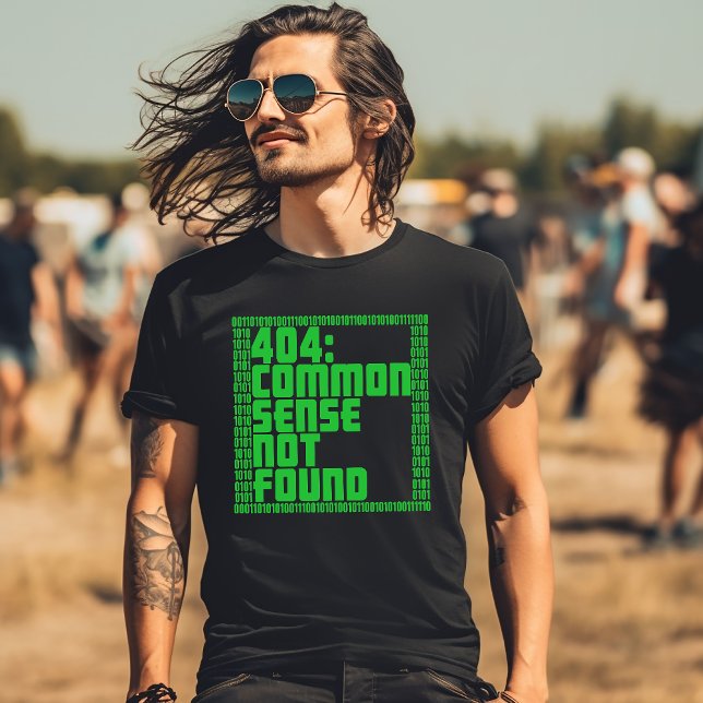 Camiseta Engraçado 404: Bom Senso Não Encontrado (Criador carregado)