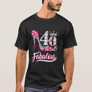 Camiseta Engraçado, 40 anos, 40 fabulosos, cor-de-aniversár