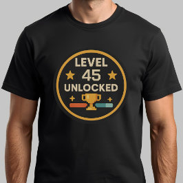 Camiseta Engraçado 45° aniversário jogando Tee Lvel 45 desb