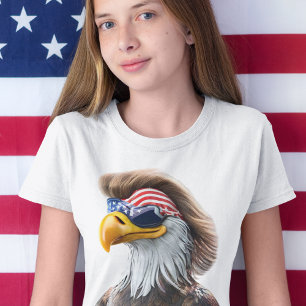 Camiseta Engraçado 4 de julho: American Bald Eagle e Mullet