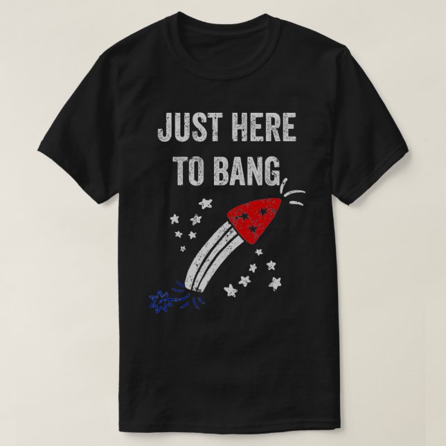 Camiseta Engraçado 4 de julho, aqui para Bang (Frente do Design)