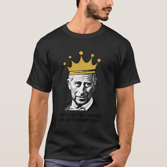 Camiseta Engraçado 4 De Julho Dia Da Independência Rei Char (Frente)