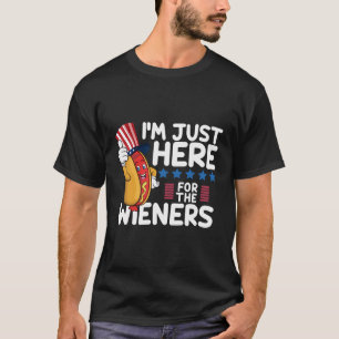 Camiseta Engraçado 4 De Julho Estou Aqui Para A Wieners Co.