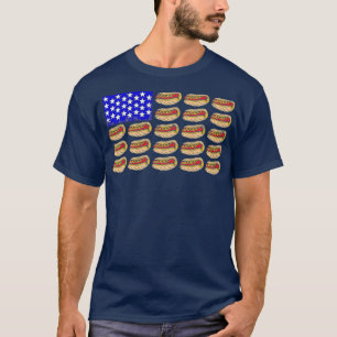 Camiseta Engraçado 4 de julho, EUA Flag Hotdog Sandwich