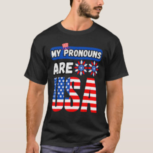 Camiseta Engraçado 4 de julho meus pronomes são EUA