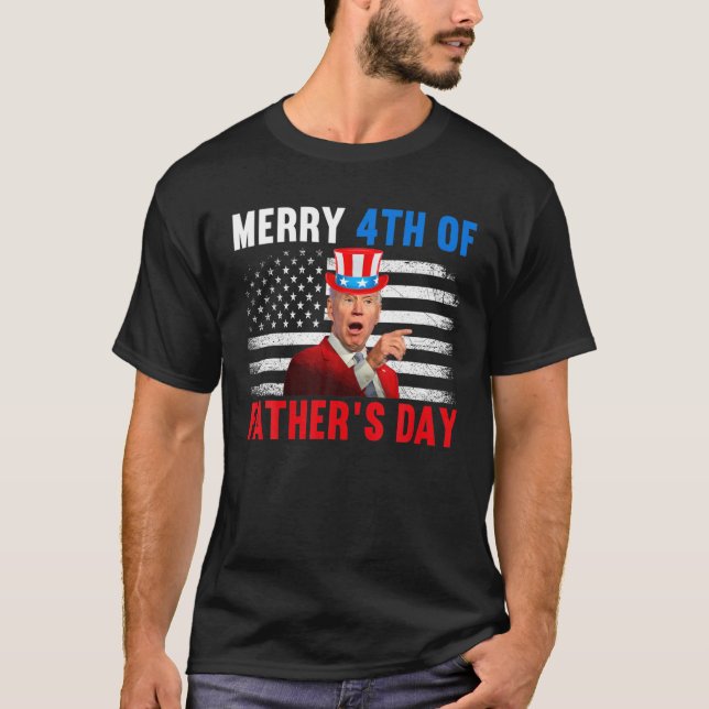 Camiseta Engraçado 4 De Julho Tee - Joe Biden Feliz 4 De Go (Frente)