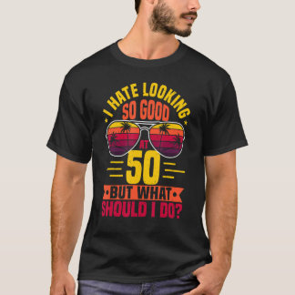 Camiseta Engraçado 50º Aniversário Dizendo Idade 50 Anos Mã