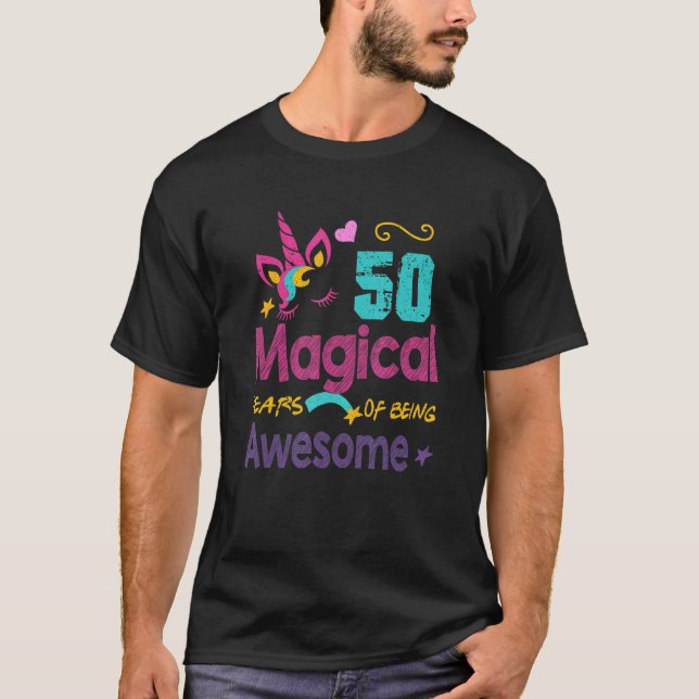 Camiseta Engraçado 50º aniversário incrível 50 anos Unicórn (Frente)