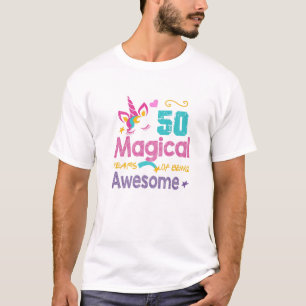 Camiseta Engraçado 50º Aniversário Incrível 50 Anos Unicórn