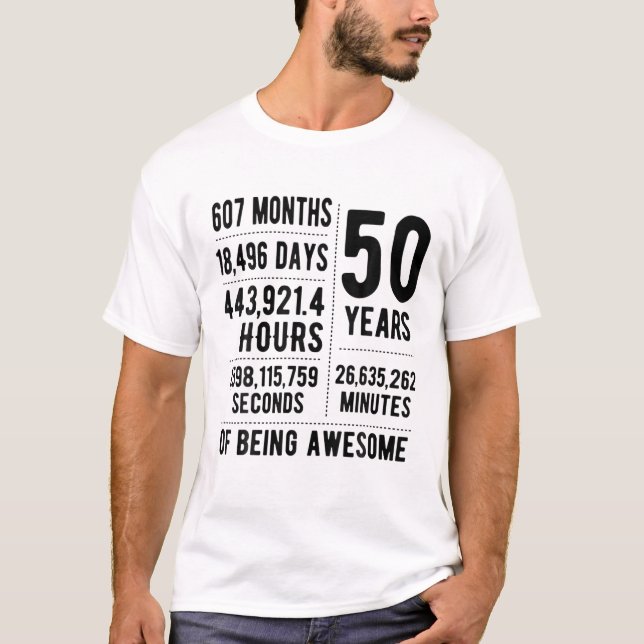 Camiseta Engraçado 50 Anos De Idade 50ª Ideia De Aniversári (Frente)