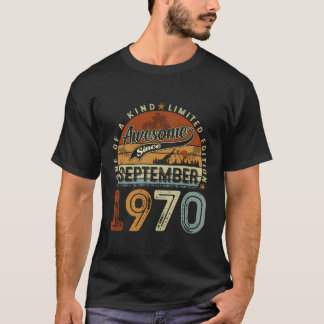 Camiseta Engraçado 53 Anos De Idade Setembro 1970 Vintage 5