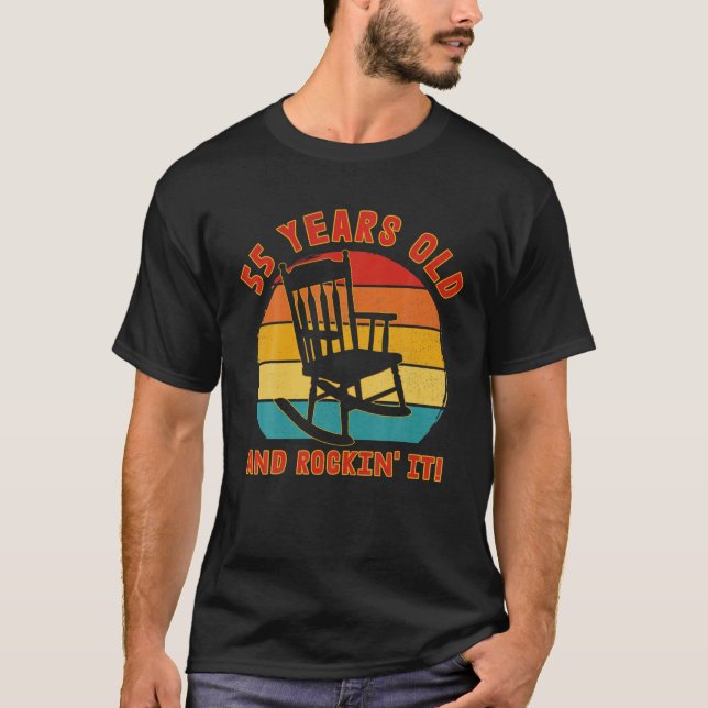 Camiseta Engraçado 55º Aniversário T Retro 55 Anos De Idade (Frente)