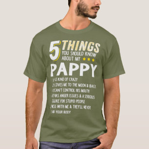 Camiseta Engraçado 5 Coisas Que Vovô Pappy Dava Ideia