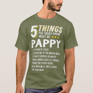 Camiseta Engraçado 5 Coisas Que Vovô Pappy Dava Ideia