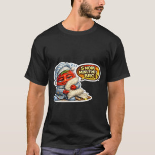 Camiseta Engraçado 5 Minutos a Mais Irmão Preguiça Cobertor