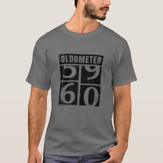 Camiseta Engraçado 60º Aniversário Oldometer Vintage - Gráf (Frente)
