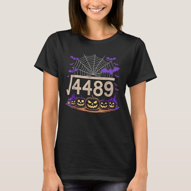 Camiseta Engraçado 67 Professor de Matemática 6 7 Quadrado  (Frente)