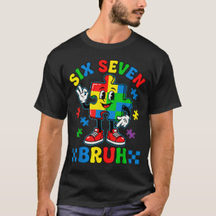 Camiseta Engraçado 67 Puzzle Conscientização do Autismo 6 7