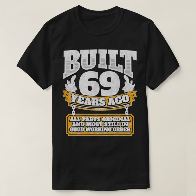 Camiseta Engraçado 69º aniversário B Dia de Presente Dizend (Frente do Design)