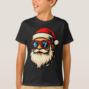 Camiseta Engraçado 6 7 Seis Sete Meme Rosto do Papai Noel N