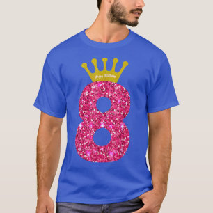 Camiseta Engraçado 8ª Festa Número de Raparigas de 8 Anos 8