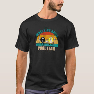 Camiseta Engraçado 8 9 Bola Bilhar Equipe Bolas de Demoliçã