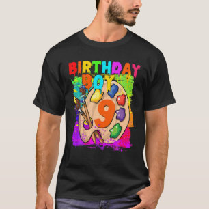 Camiseta Engraçado 9º Aniversário, Pintura De Arte No Dia 9