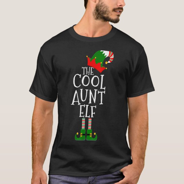 Camiseta Engraçado, A Tia Legal Elf Dotada Correspondente G (Frente)