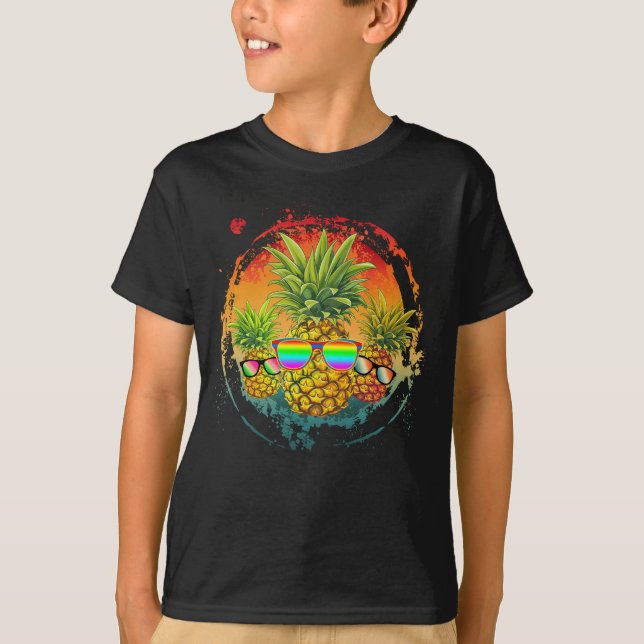 Camiseta Engraçado Abacaxi Summer Vibes (Frente)