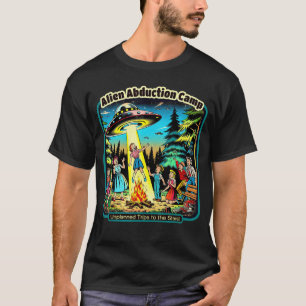 Camiseta Engraçado Abdução Alien Vintage Acampamento OVNI A