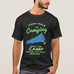 Camiseta Engraçado Acampamento Caçando O Acampamento Antes