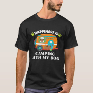 Camiseta Engraçado Acampamento Com Meu Cachorro Pescador de