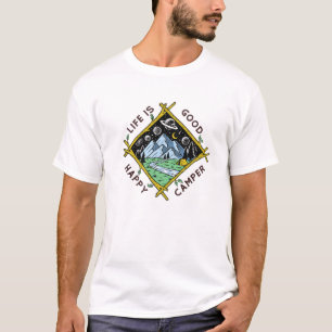 Camiseta Engraçado Acampamento Gráfico A Vida Retroativa É
