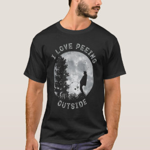 Camiseta Engraçado Acampamento I Pee Lá Fora Eu Adoro Fazer
