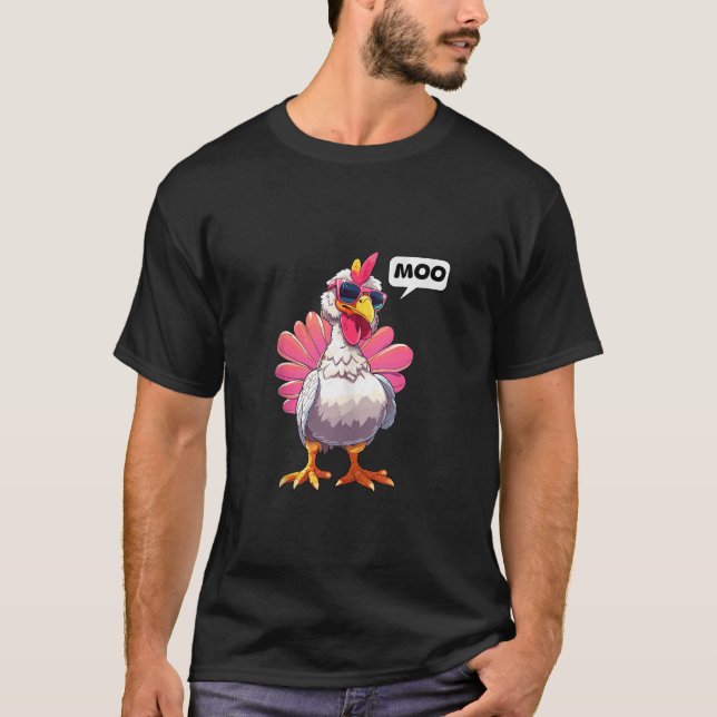 Camiseta Engraçado Ação de Graças à Turquia Moo Eu sou uma  (Frente)