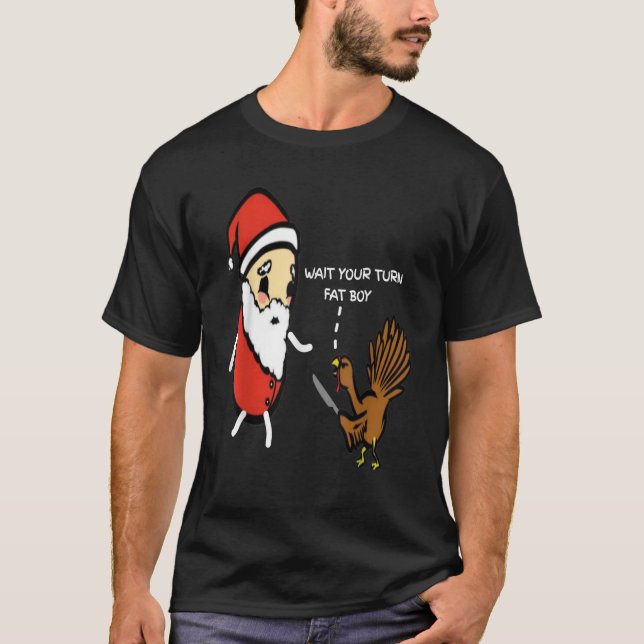 Camiseta Engraçado Ação de Graças Esperar seu boneco (Frente)