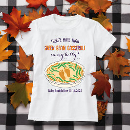 Camiseta Engraçado Ação de Graças Gravidez Revela Pegada de