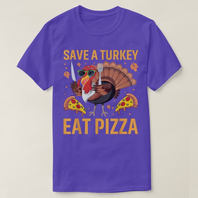 Camiseta Engraçado Ação de Graças Tee Save a Turkey Coma Pi (Frente do Design)