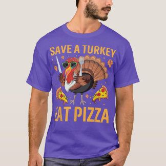 Camiseta Engraçado Ação de Graças Tee Save a Turkey Coma Pi