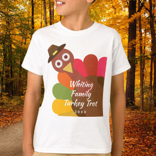 Camiseta Engraçado Ação de Graças Turca Trot Matching F