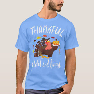 Camiseta Engraçado Ação de Graças Turquia Pie Graças A Um