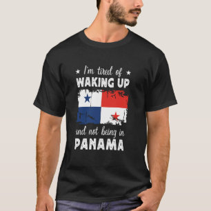 Camiseta Engraçado Acordar no Panamá Bandeira Panamenha Pan