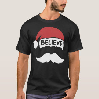 Camiseta Engraçado Acredite em Santa Hat Branca, Crianças B