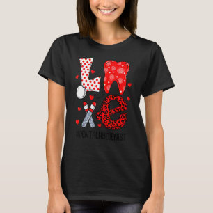 Camiseta Engraçado Adorador Dentário Dentista Valentin